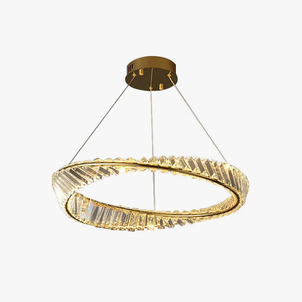 Wavy Round Ring Modern Crystal Pendant Light - Clowas