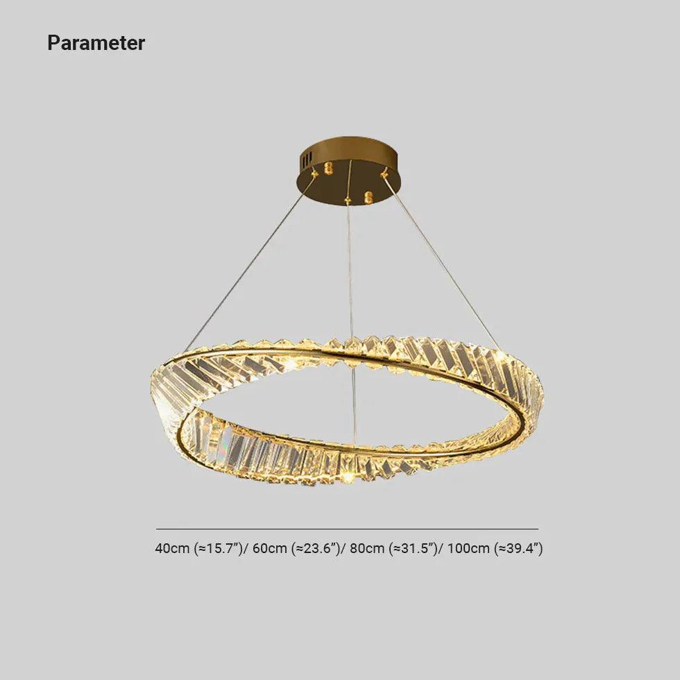 Wavy Round Ring Modern Crystal Pendant Light - Clowas