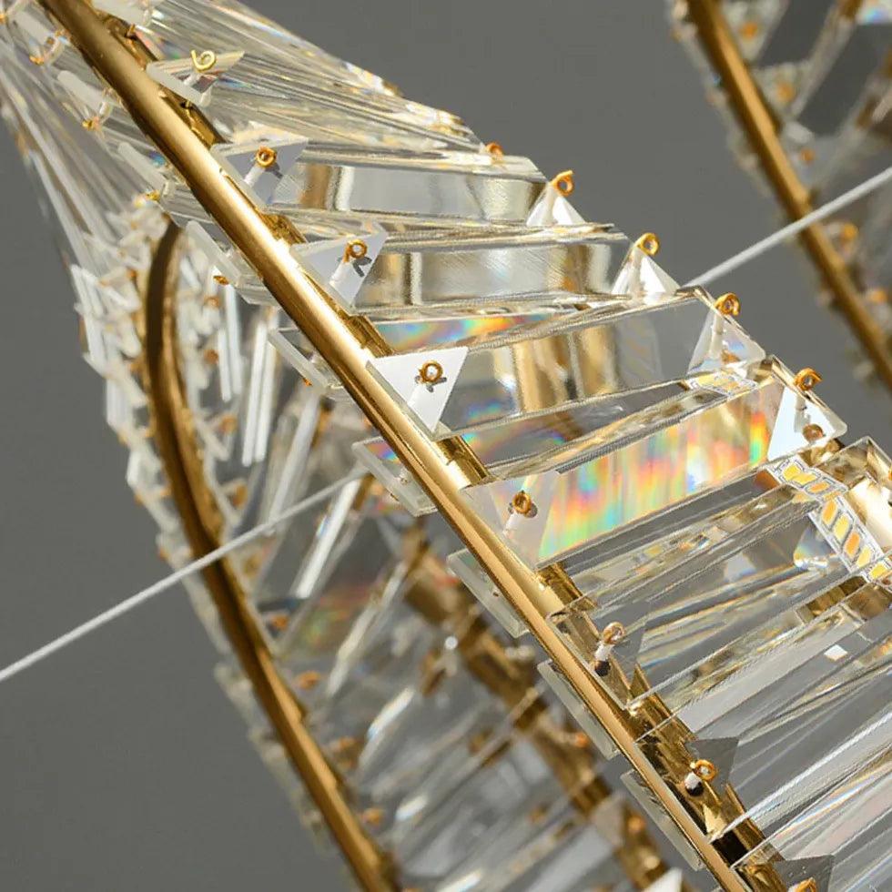 Wavy Round Ring Modern Crystal Pendant Light - Clowas