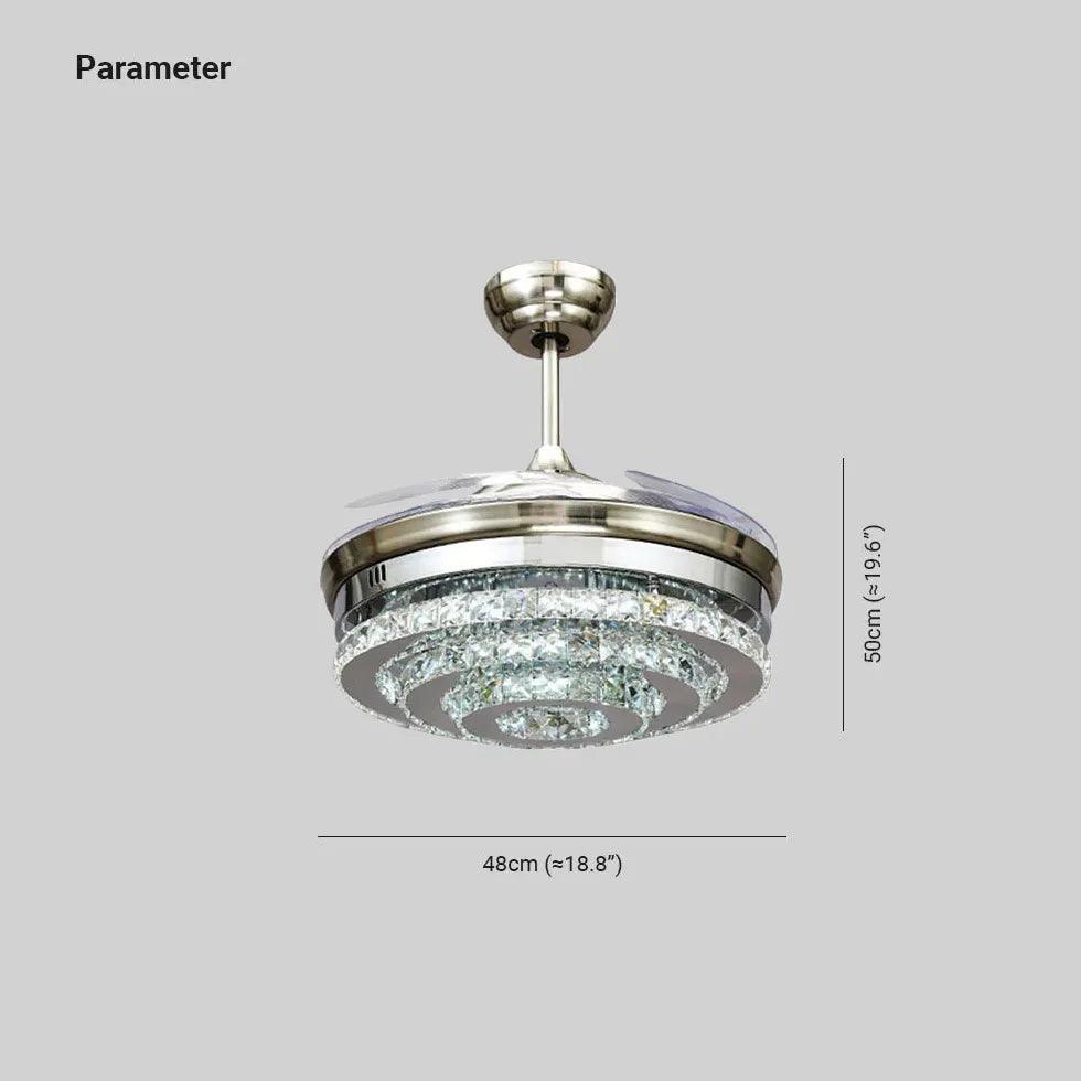 Round Crystal Silver Luxury Modern Pendant Light - Clowas