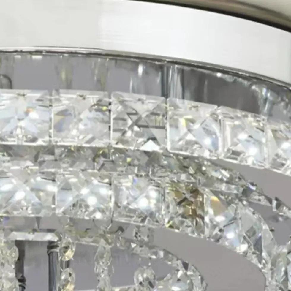 Round Crystal Silver Luxury Modern Pendant Light - Clowas