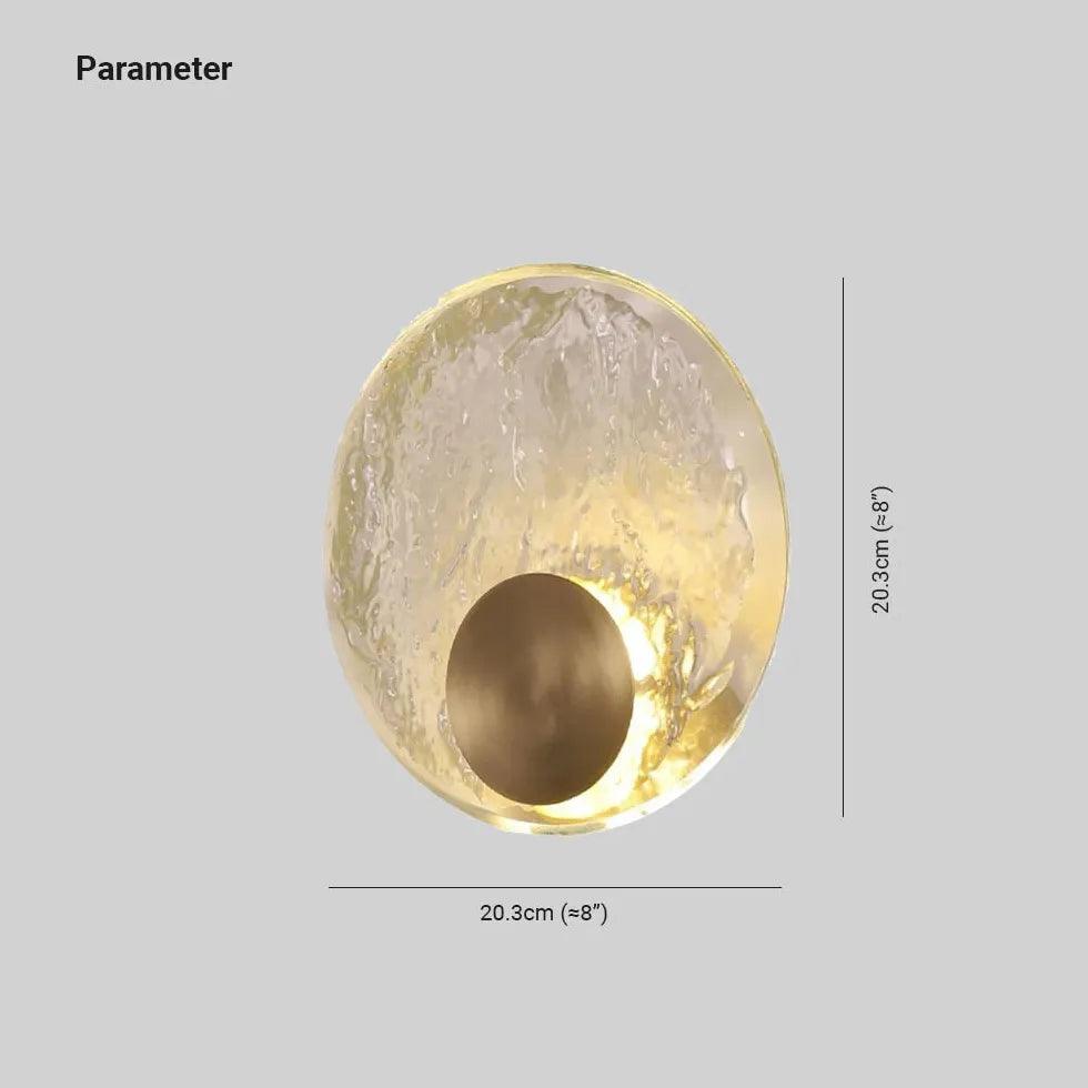 Ripple Crystal Round Gold Wall Lights - Clowas