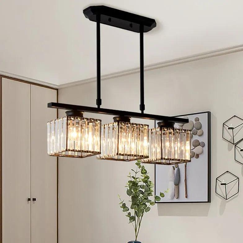 Three-Head Cube Crystal Modern Pendant Light - Clowas