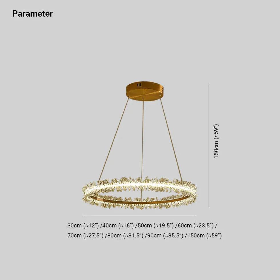 Gold Crystal Ring Modern Pendant Light - Clowas