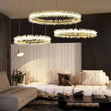 Gold Crystal Ring Modern Pendant Light - Clowas