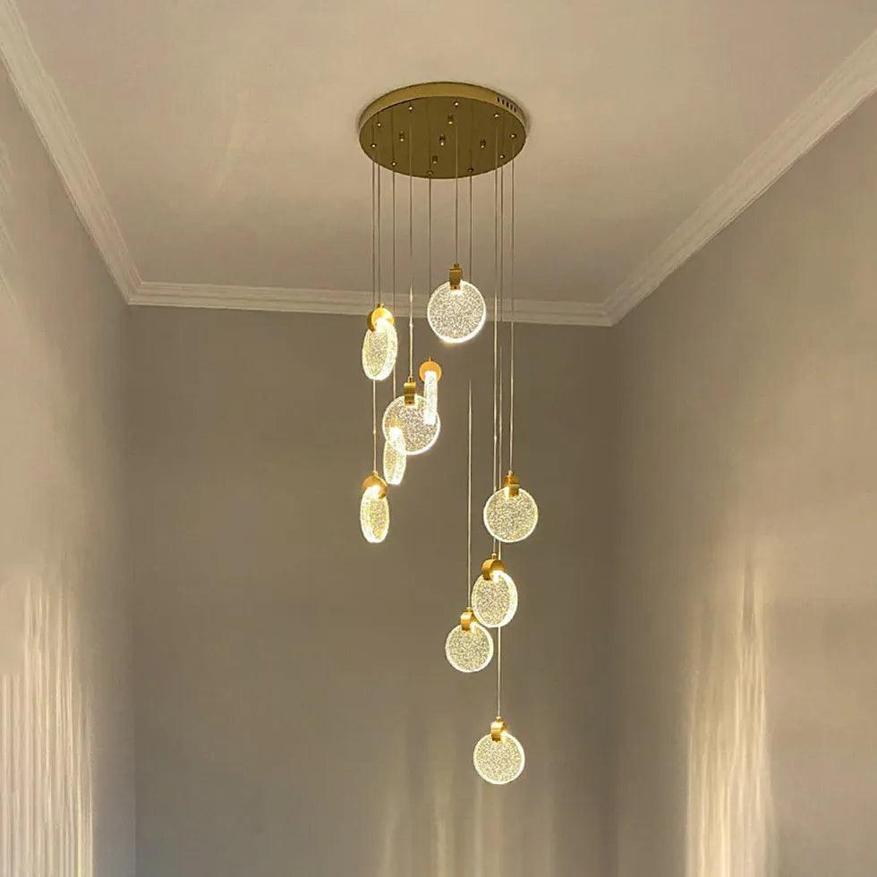 Golden Round Crystal Modern Pendant Light - Clowas
