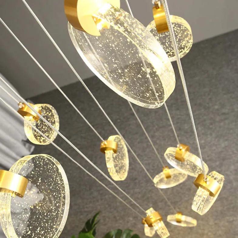 Golden Round Crystal Modern Pendant Light - Clowas