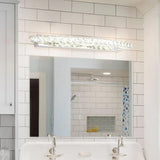 Silver Crystal Linear Bathroom Mirror Lights - Clowas