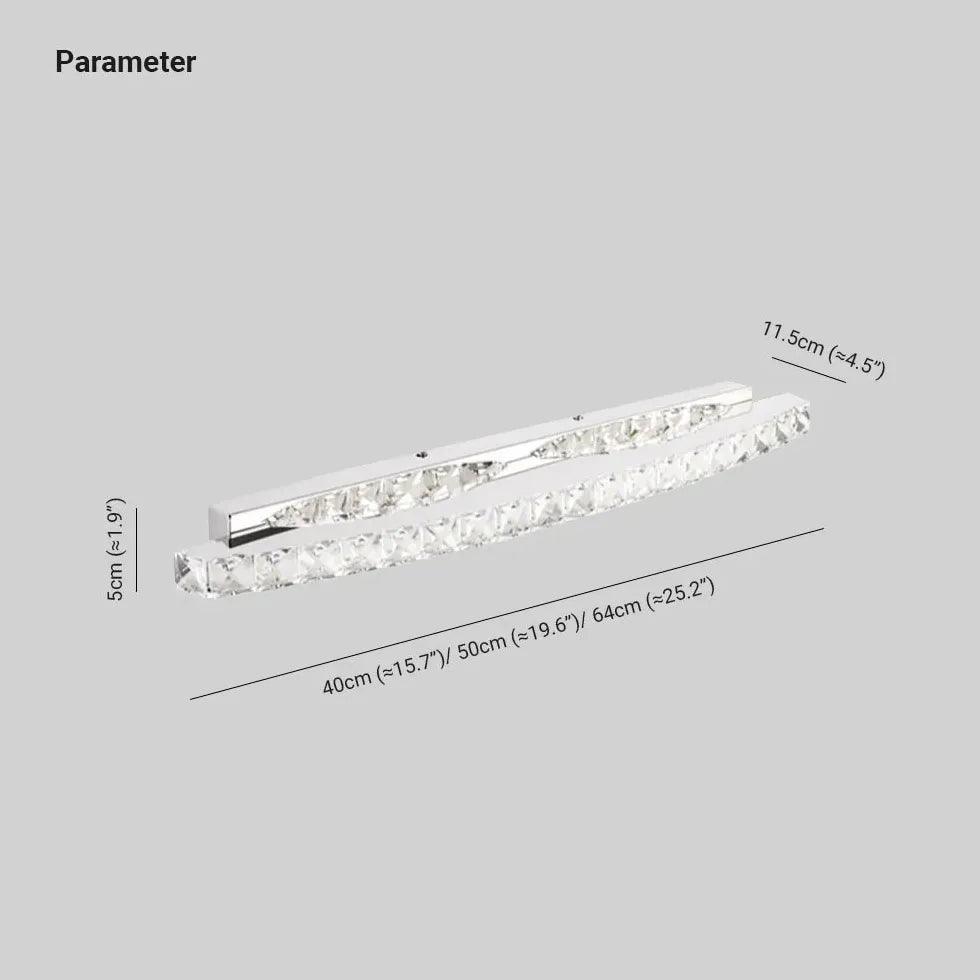 Silver Crystal Linear Bathroom Mirror Lights - Clowas