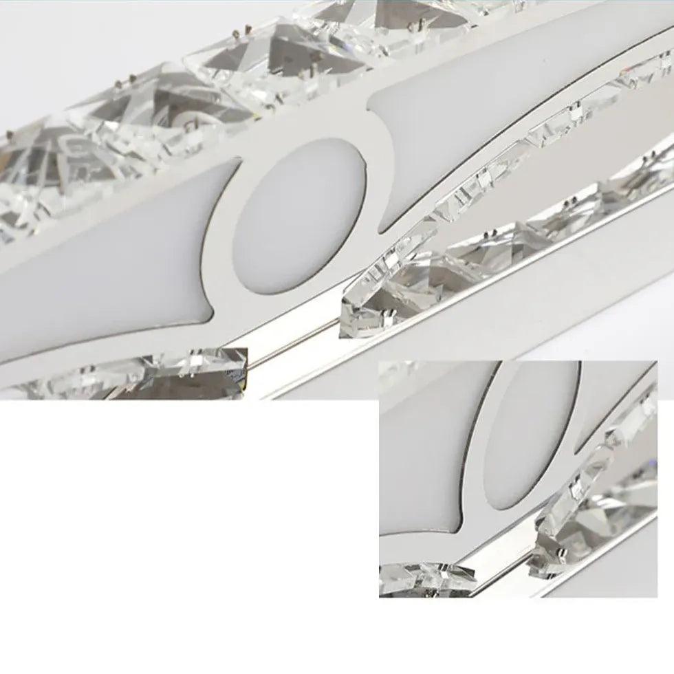Silver Crystal Linear Bathroom Mirror Lights - Clowas
