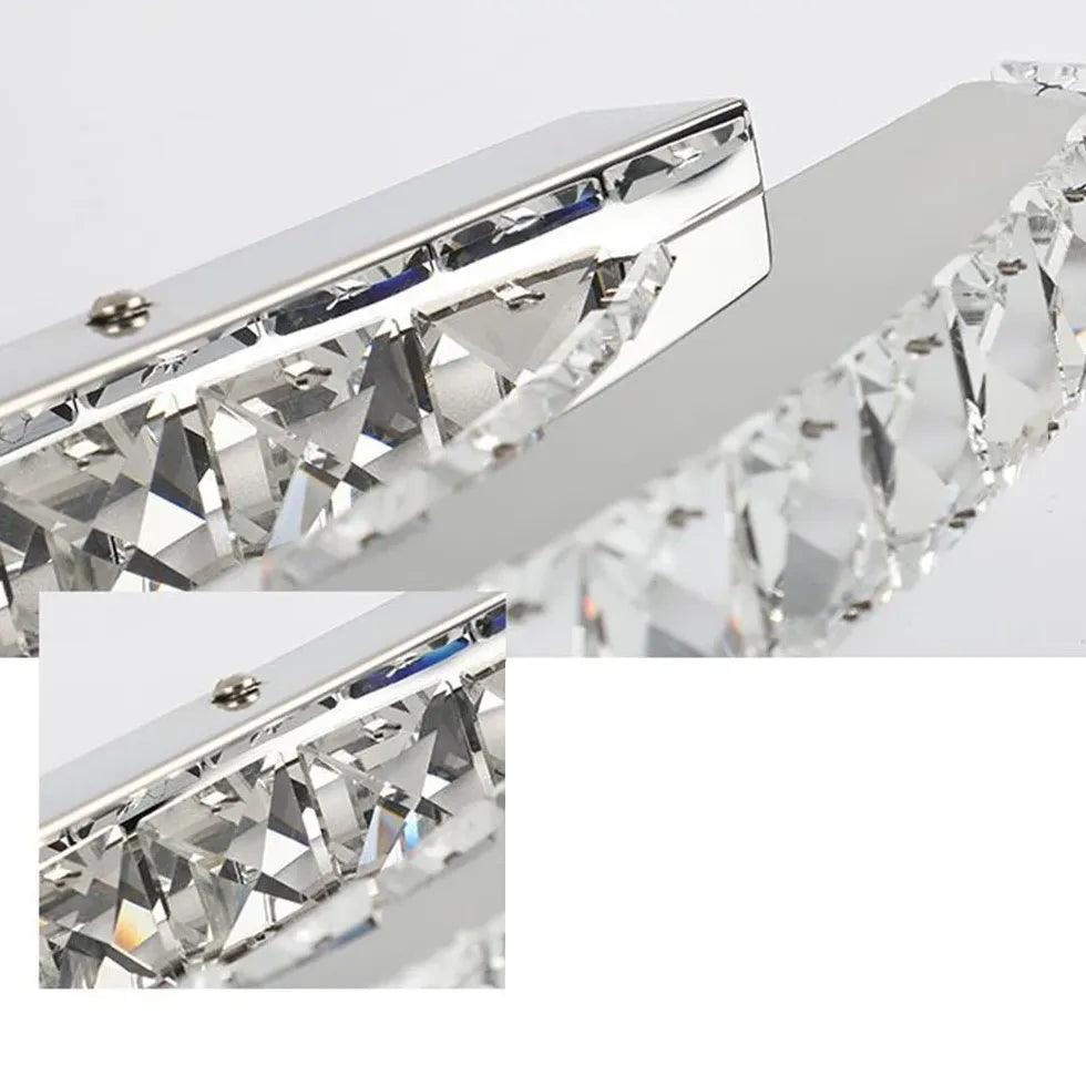 Silver Crystal Linear Bathroom Mirror Lights - Clowas
