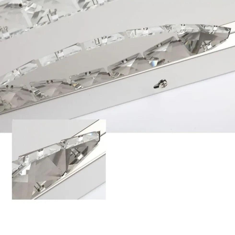 Silver Crystal Linear Bathroom Mirror Lights - Clowas