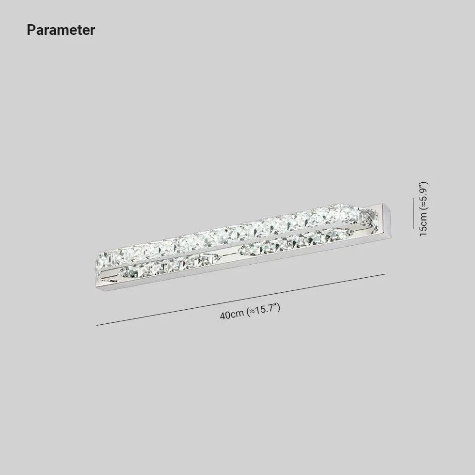 Rectangular Crystal Modern Bathroom Mirror Lights - Clowas
