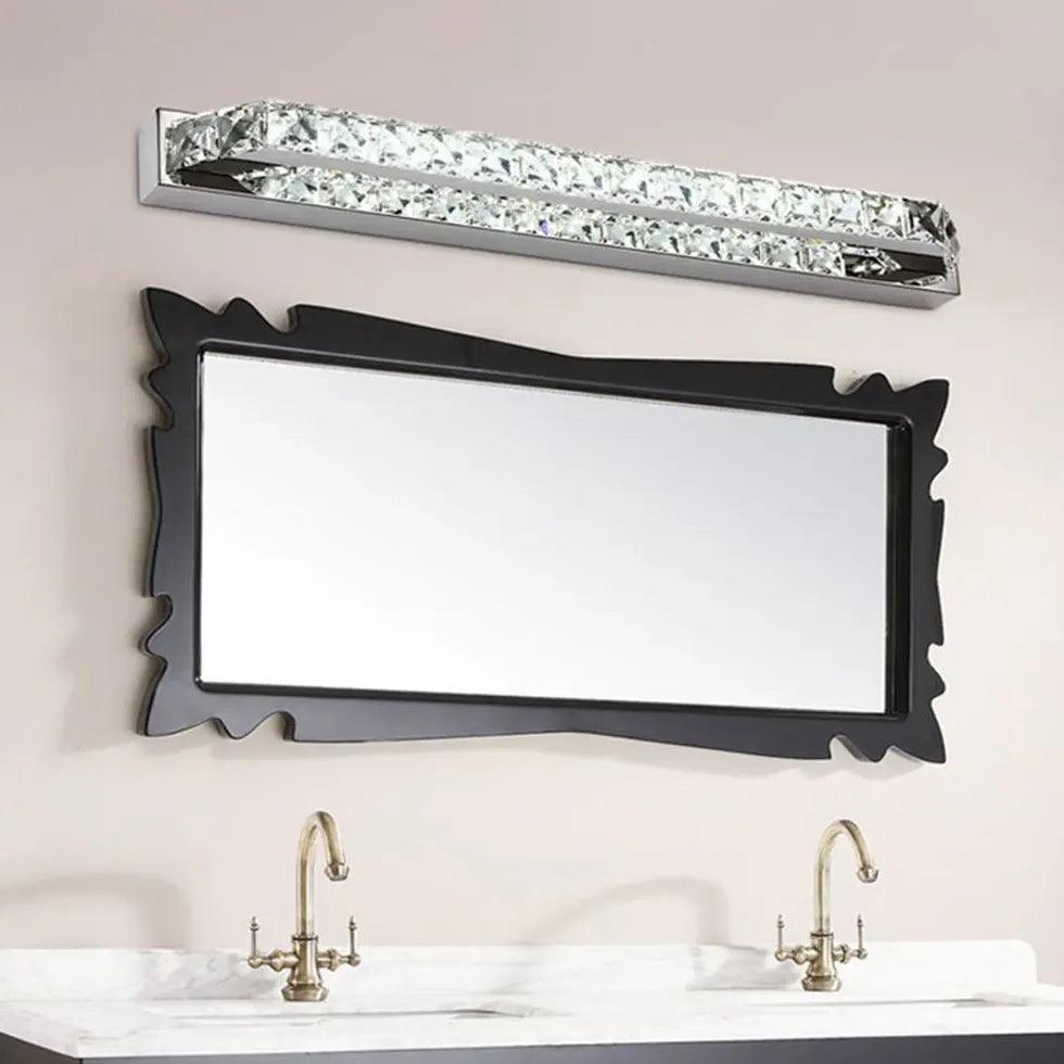 Rectangular Crystal Modern Bathroom Mirror Lights - Clowas