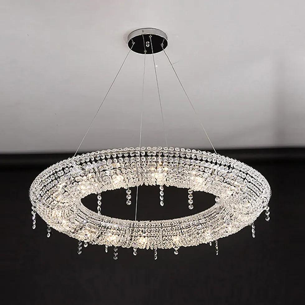 Circular Crystal Living Room Pendant Light - Clowas