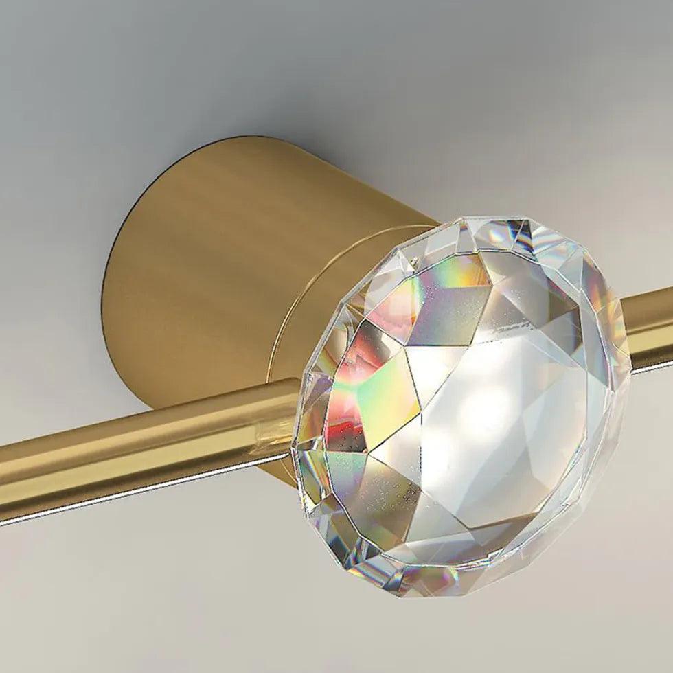 Gold Linear Crystal Bathroom Mirror Lights - Clowas