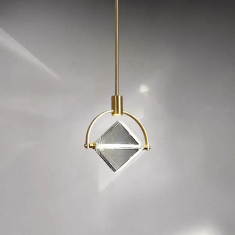 Metal Frame Round Crystal Pendant Light - Clowas