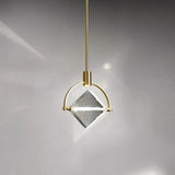 Metal Frame Round Crystal Pendant Light - Clowas