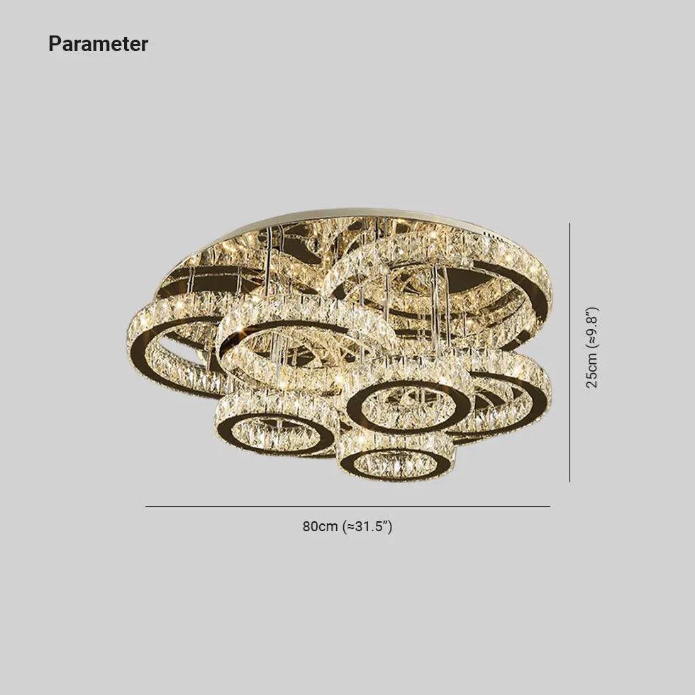 Irregular Multi-Ring Crystal Luxury Ceiling Light - Clowas