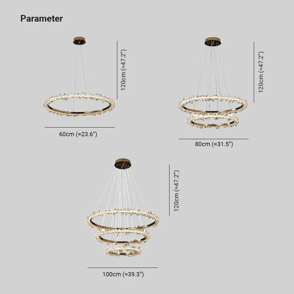 Ring Crystal Bead Modern Pendant Light - Clowas