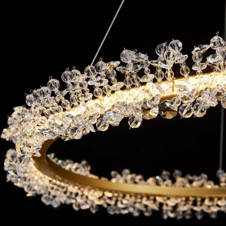 Ring Crystal Bead Modern Pendant Light - Clowas