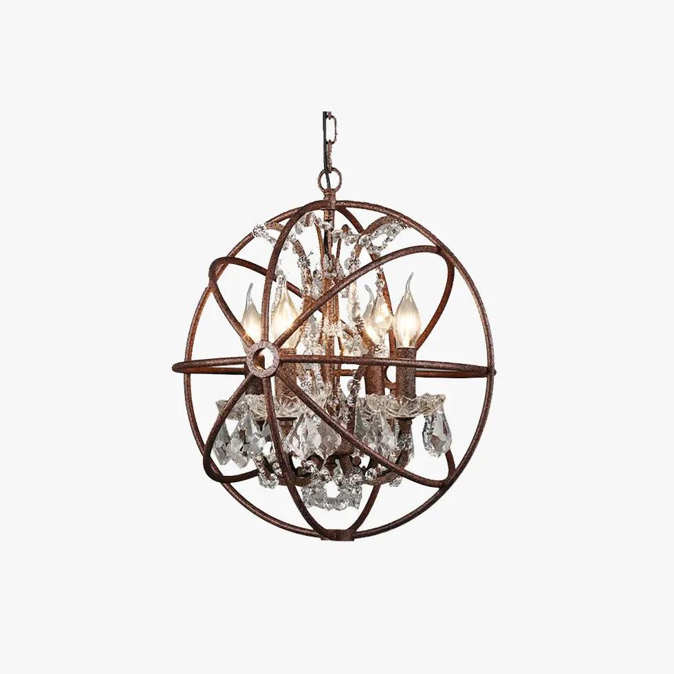 Spherical Wrought Iron Crystal Vintage Chandelier - Clowas