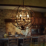 Spherical Wrought Iron Crystal Vintage Chandelier - Clowas
