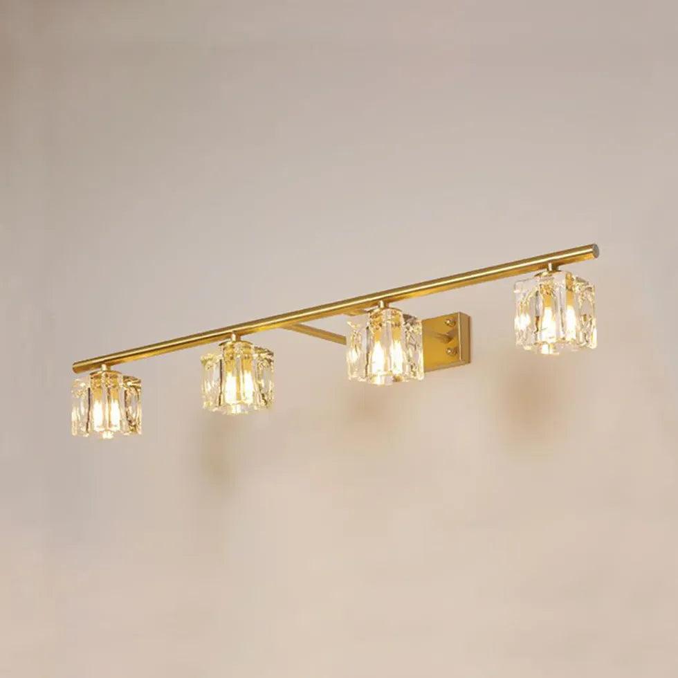 Gold Crystal Multi Arm Bathroom Wall Lights - Clowas