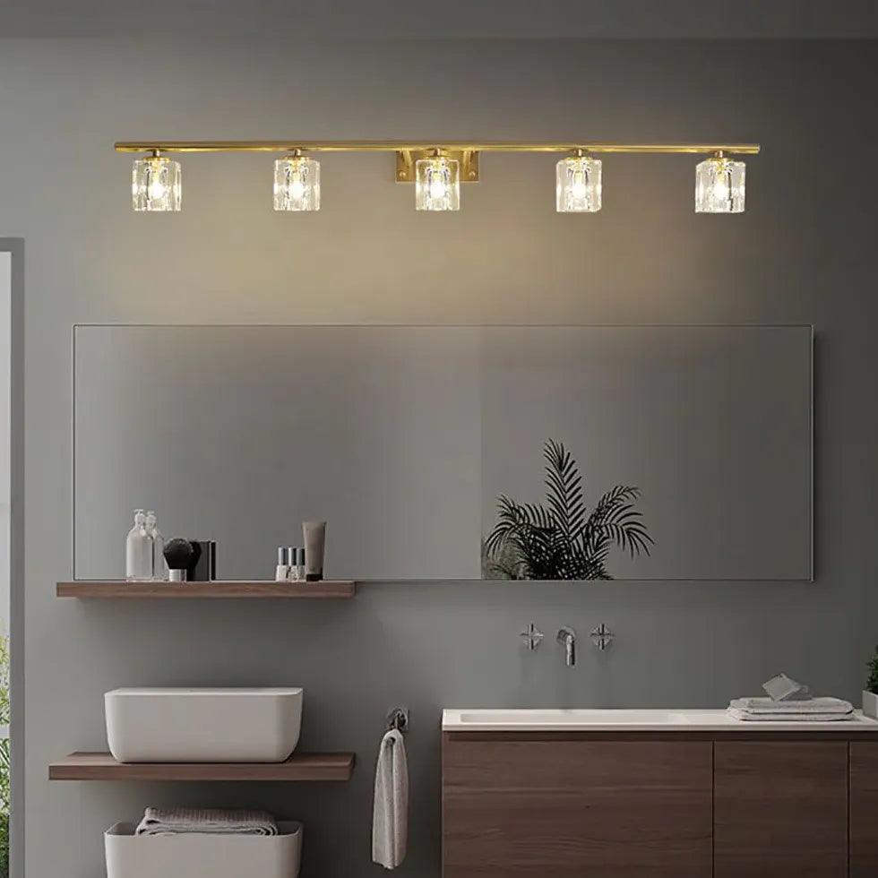 Gold Crystal Multi Arm Bathroom Wall Lights - Clowas