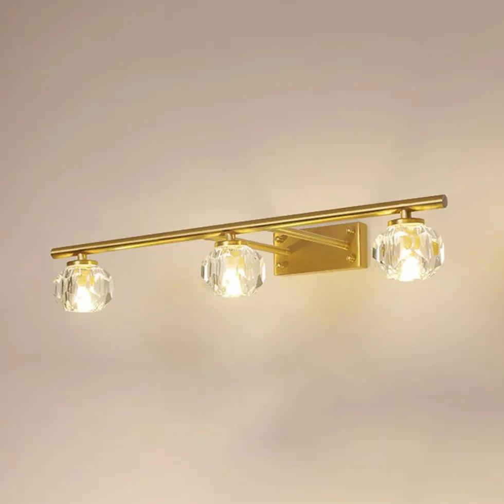 Gold Crystal Multi Arm Bathroom Wall Lights - Clowas