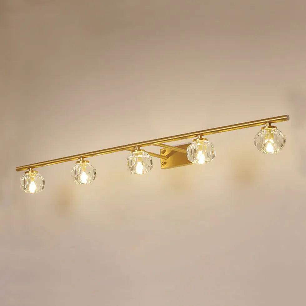 Gold Crystal Multi Arm Bathroom Wall Lights - Clowas