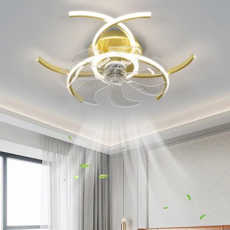 Half-Ring Adjustable Ceiling Fan with Light - Clowas