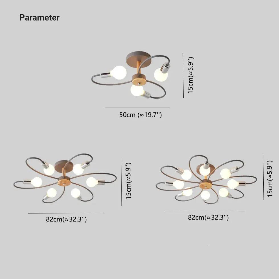 Multi-head Metal Bedroom Ceiling Light - Clowas