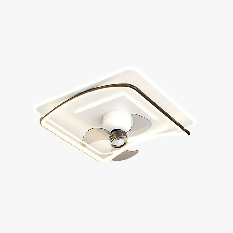 Color-Block Double Layer Ceiling Fan with Light - Clowas