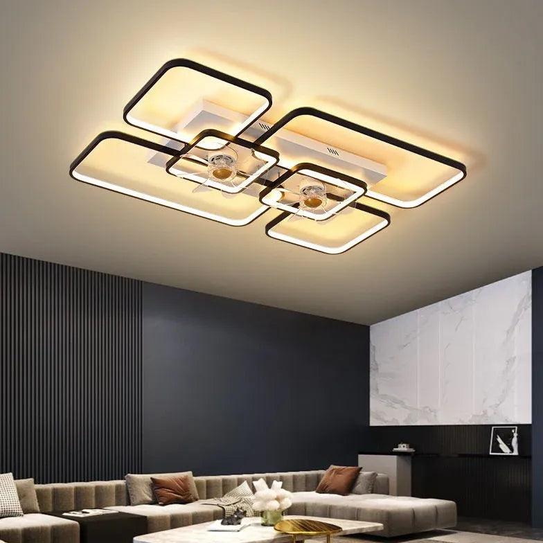 Large Two-Tone Ceiling Fan with Light - Clowas