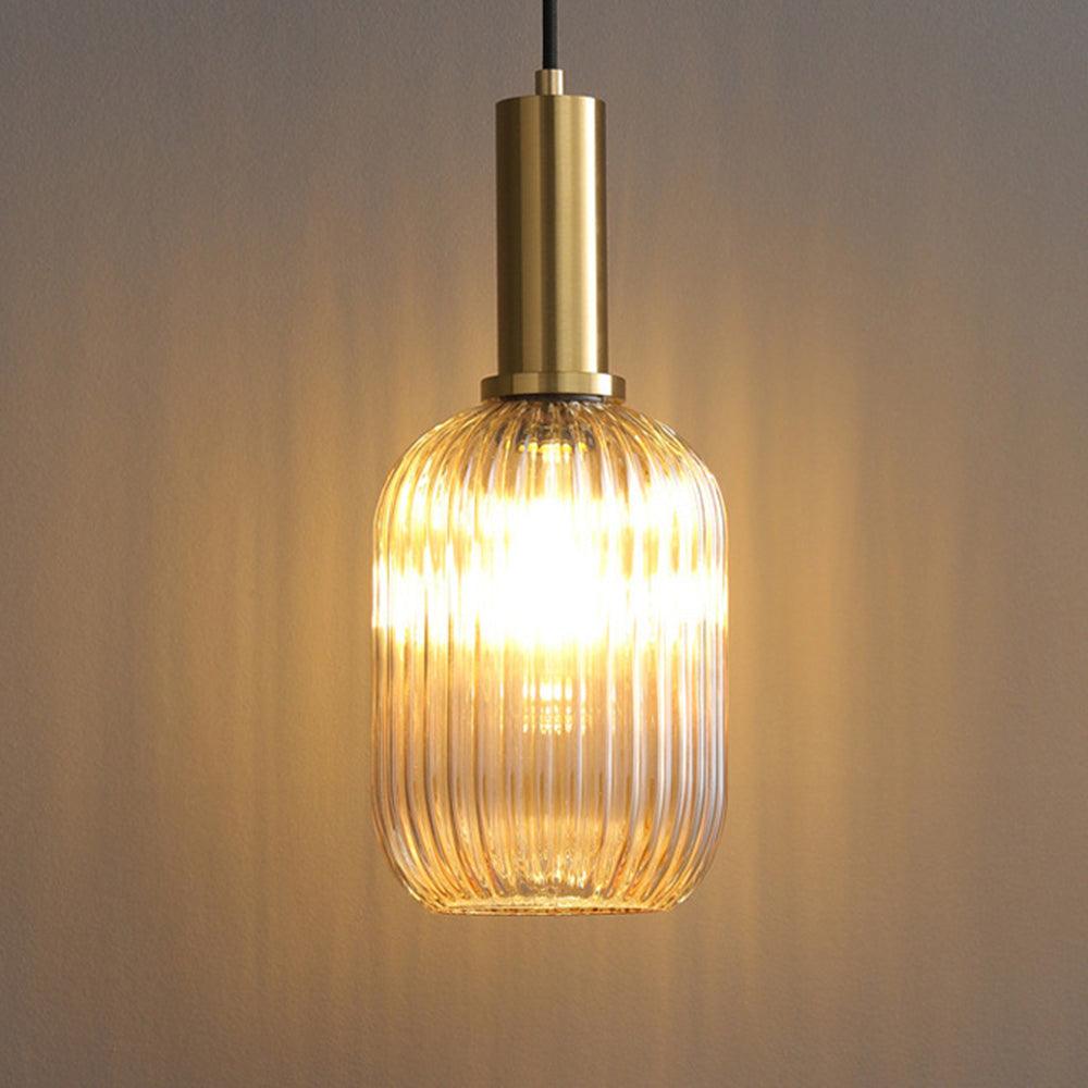 Nordic Striped Gold Glass Pendant Lighting