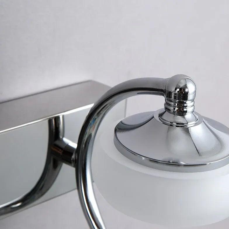 Lantern Shaped Glass Silver Bathroom Wall Lights - Clowas
