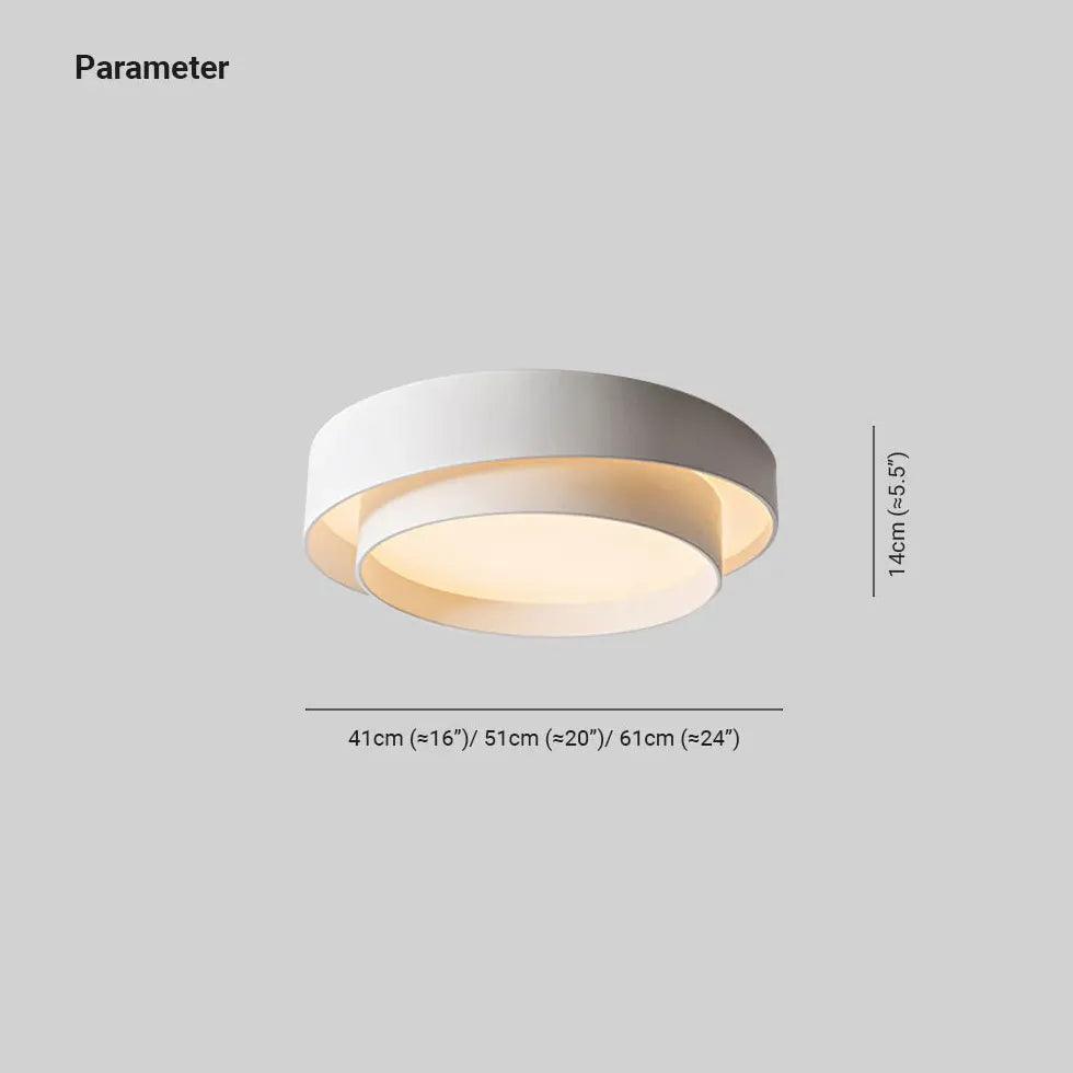 Layered Circular Modern White Flush Ceiling Lights - Clowas