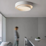 Layered Circular Modern White Flush Ceiling Lights - Clowas