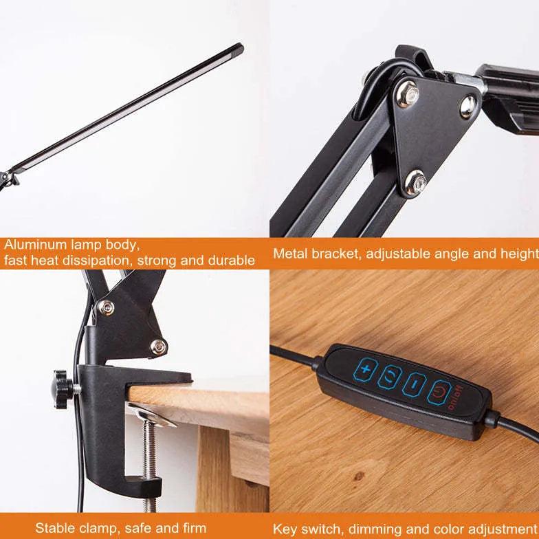 Folding Clip-On Desk Reading Lamp - Clowas