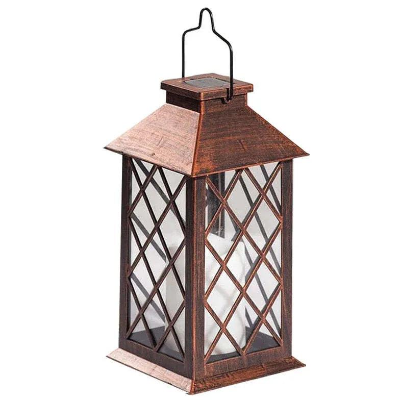 Hollow Out Flameless Candle Solar Lantern - Clowas