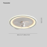 Modern White Ceiling Fan Light for Bedroom