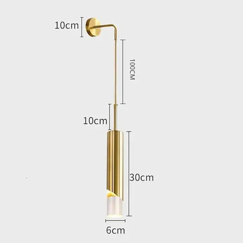 Black Hanging Cylindrical Wall Lamp - Clowas