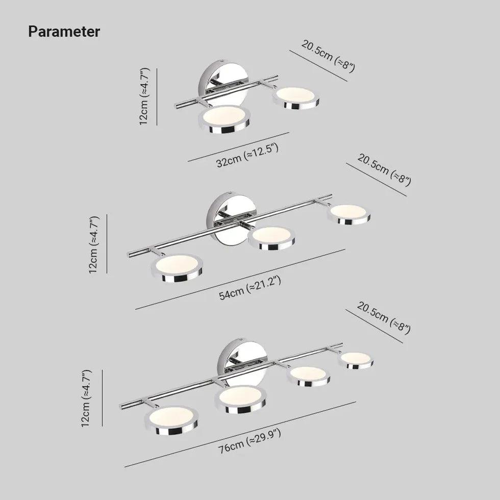 Chrome Round Adjustable Bathroom Wall Lights - Clowas