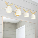 Gold Antler White Lampshade Bathroom Wall Lights - Clowas