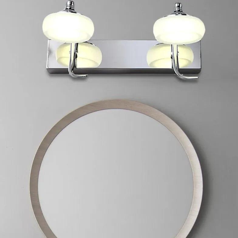 Lantern Shaped Glass Silver Bathroom Wall Lights - Clowas