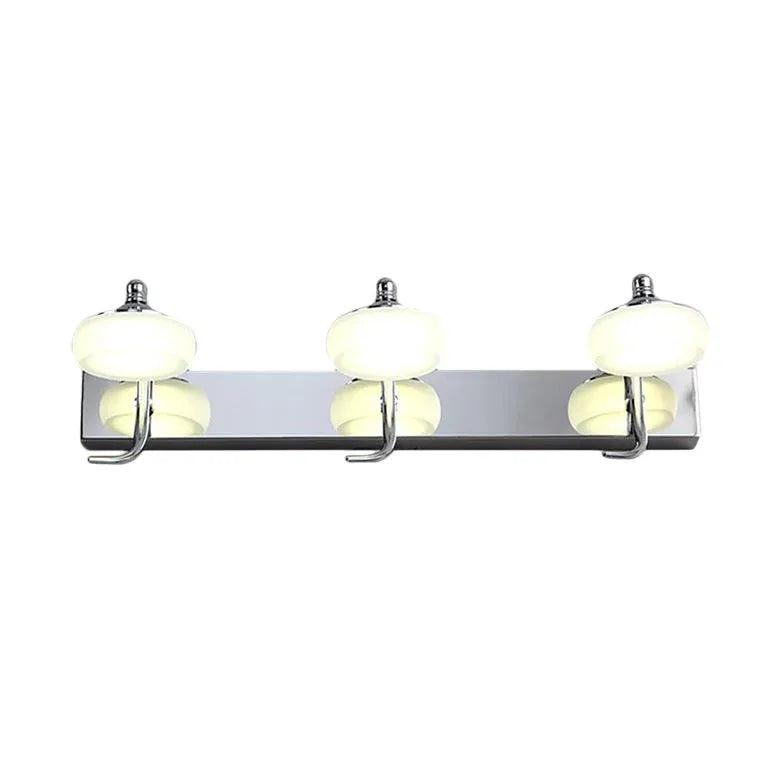 Lantern Shaped Glass Silver Bathroom Wall Lights - Clowas