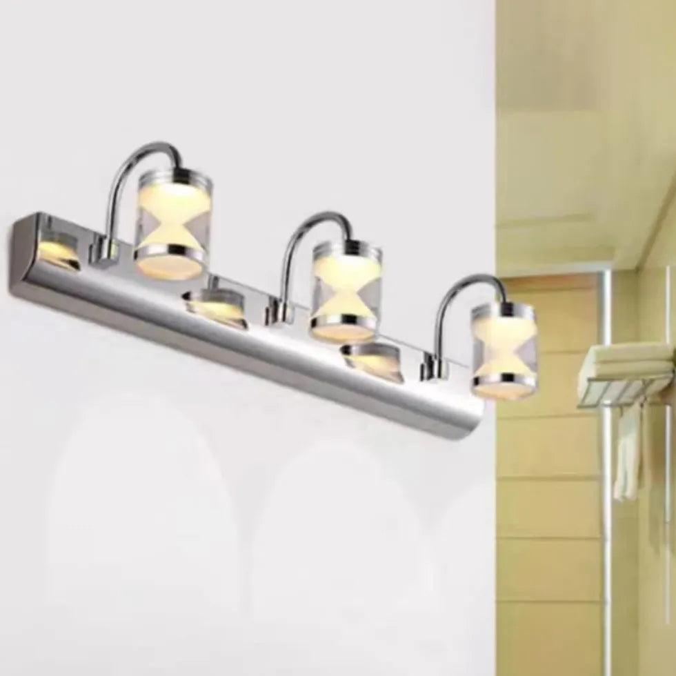 hourglass shaped Silver Bathroom Wall Lights - Clowas