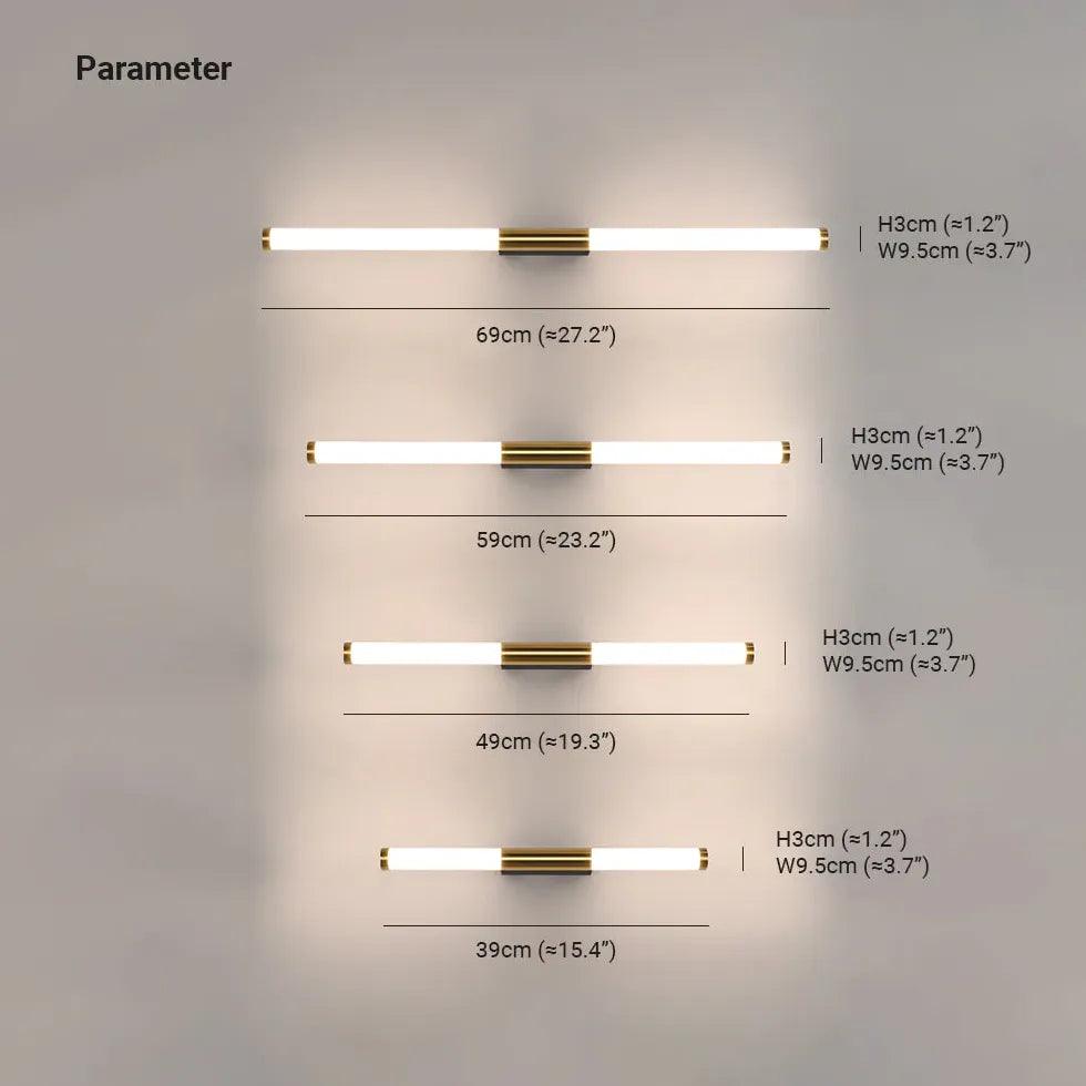 Vertical LED Gold Bedroom Wall Lights - Clowas