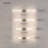 Vertical LED Gold Bedroom Wall Lights - Clowas